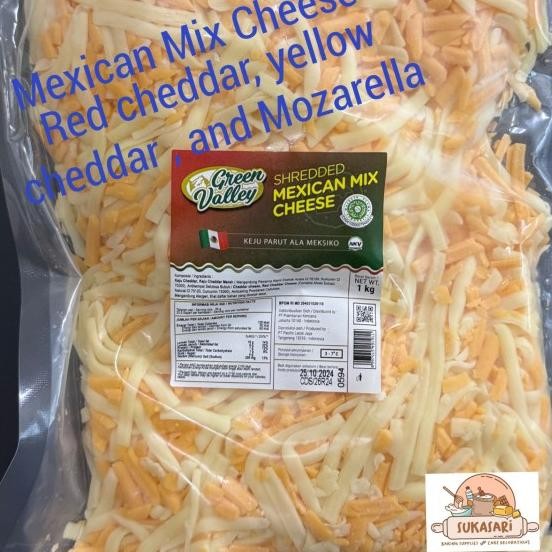 

Green Valley Shredded Mexican X Cheese 1Kg Pa Keju Orange Yellow Moza X