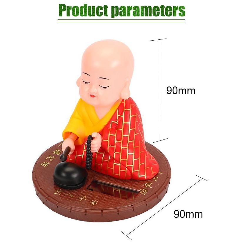 Patung Pajangan Biksu Solar / Patung Biksu Goyang /  Head Goyang Miniature Monk / Boneka Pajangan Hi