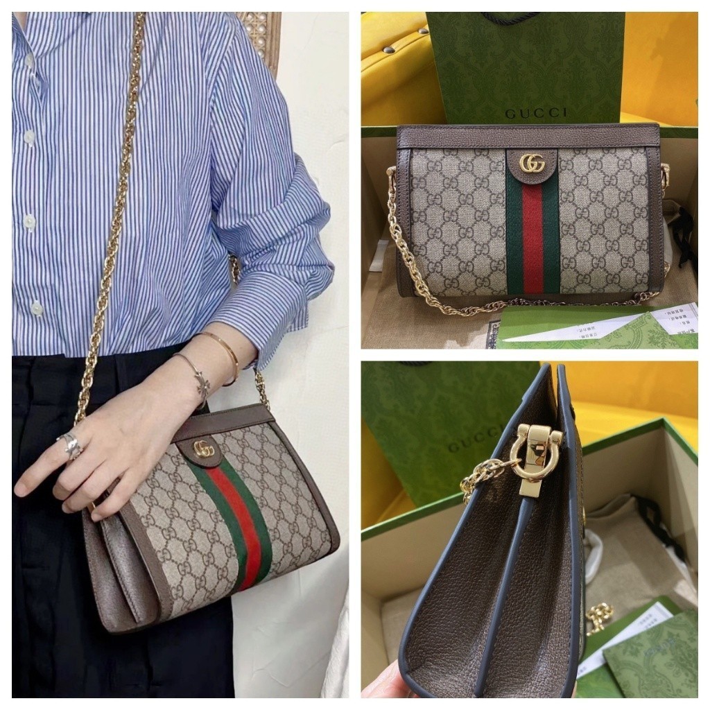 Tas Branded GUCCI Ophidia 503877 Tas Selempang Rantai Sling Bag Leather SZ26*17*8CM