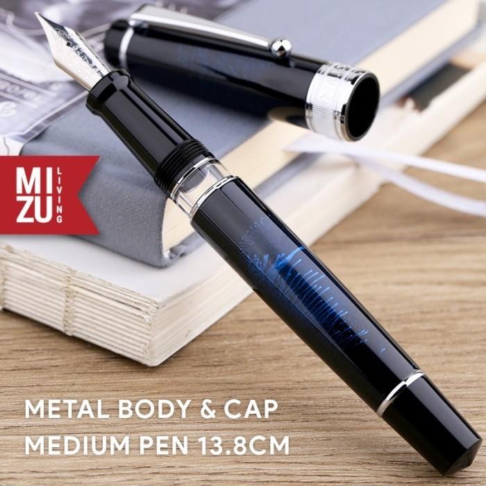 

Promo / Majohn Moonman T5 Fireworks Piston Fountain Pen Ink Window Metal Body Non Cod Original