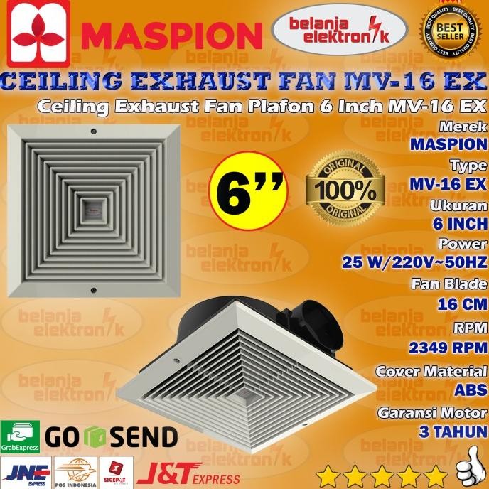 Maspion Ceiling Exhaust Fan Plafon Mv-16 Ex 6 Inch