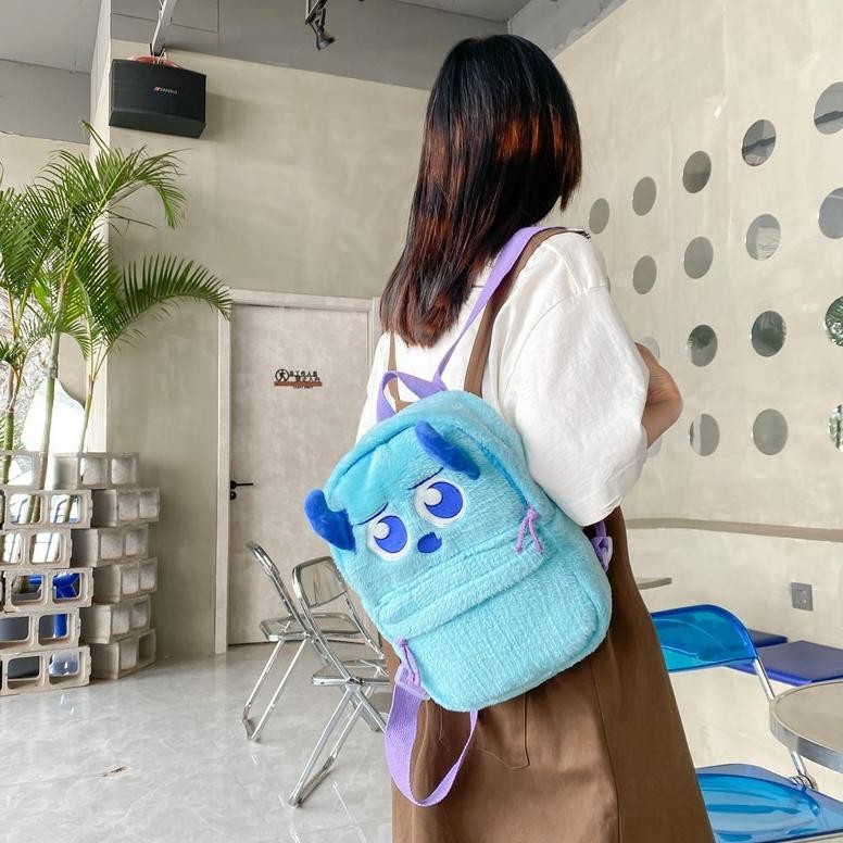 TERMURAH BOO Tas Ransel Disney Plushie Karakter Lotso Monster Mini Inc Pooh Backpack Viral Bulu Lucu