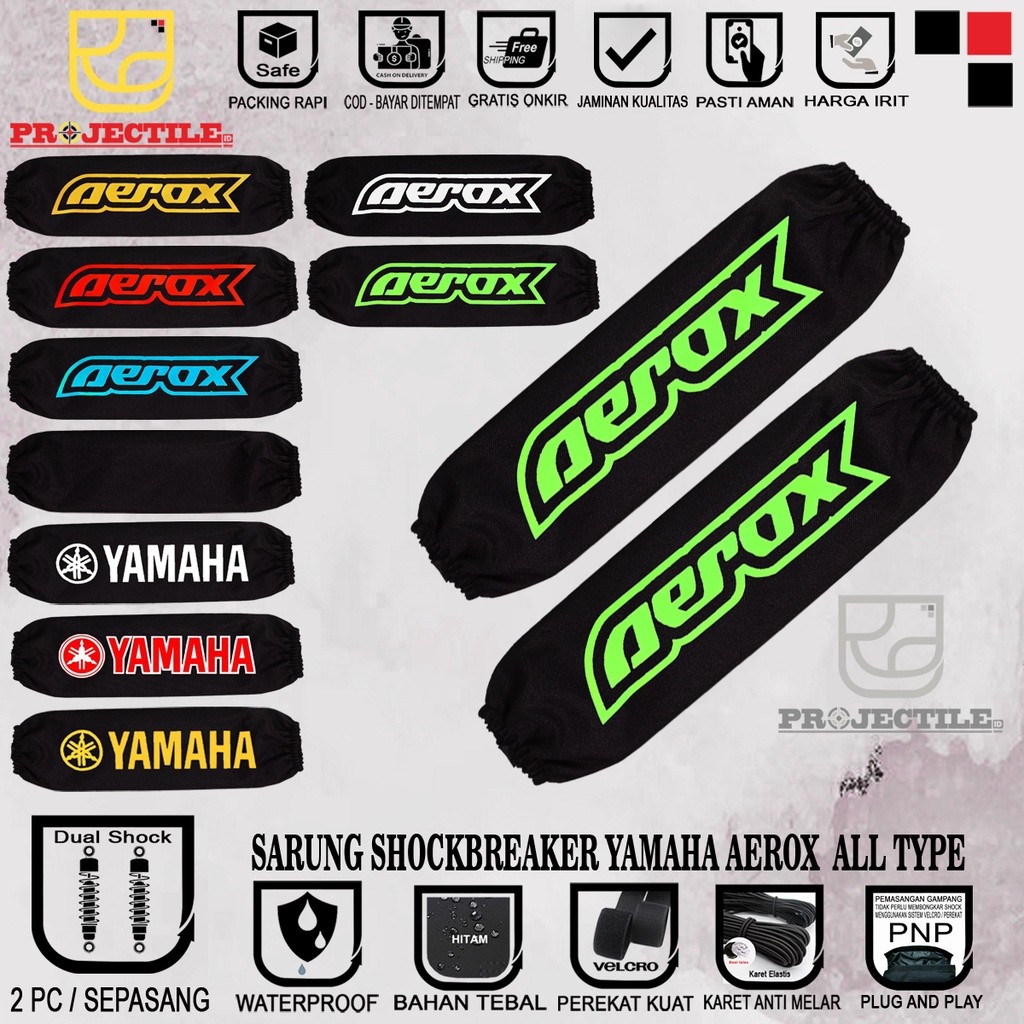 murah sarung shock aerox / cover shockbreaker aerox sarung sok shok belakang motor yamaha nmax aerox