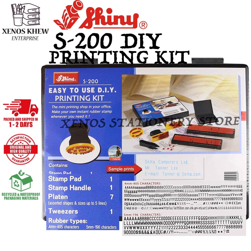 

SHINY S100 & S200 D.I.Y PRINTING STAMPING KIT S-100 S-200 MEMBUAT STAMP CHOP SENDIRI |993E272C|