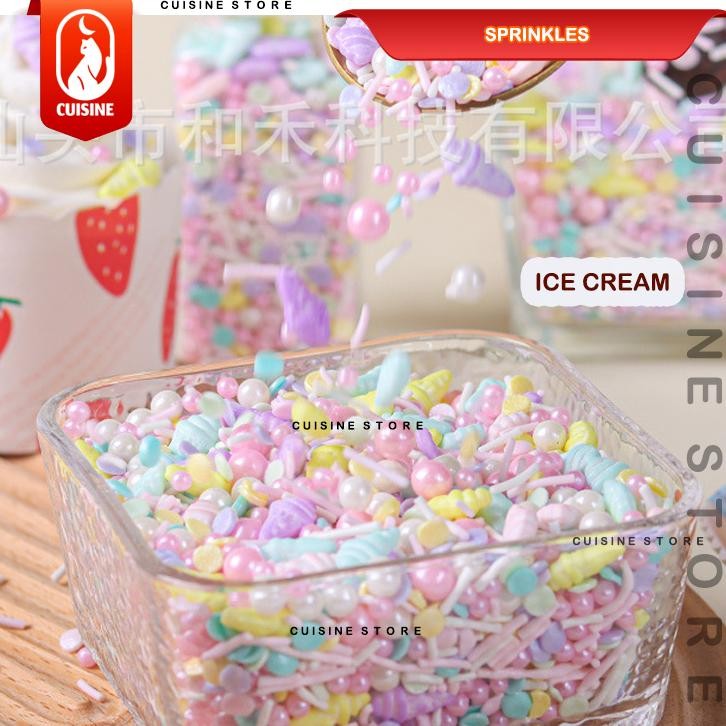 

COD 100 GR Edible SPRINKLE COLOURFUL Trimit Gula dekorasi kue Hiasan Cake Bday CNY imlek Valentine Natal rt-87