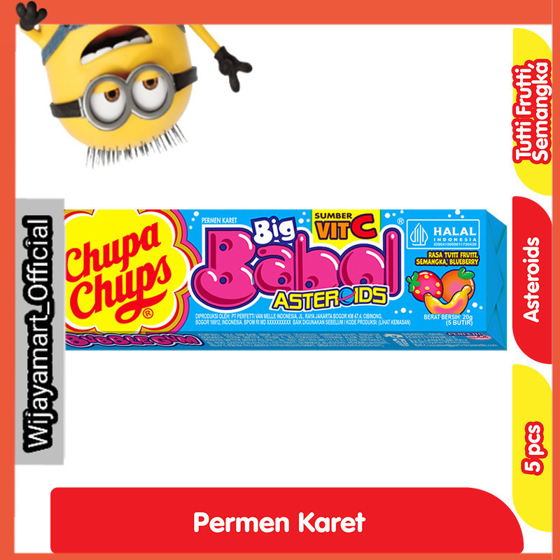 

Chupa Chups Big Babol Asteroids Permen Karet Stick 5 pcs