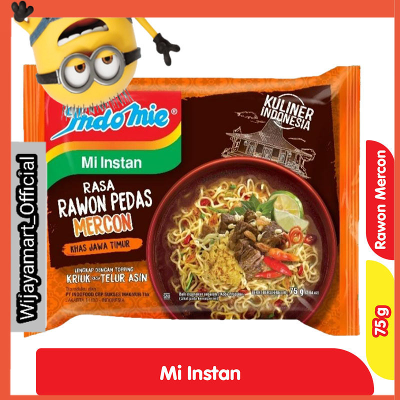 

Indomie Mi Instan Rasa Rawon Pedas Mercon 75 g