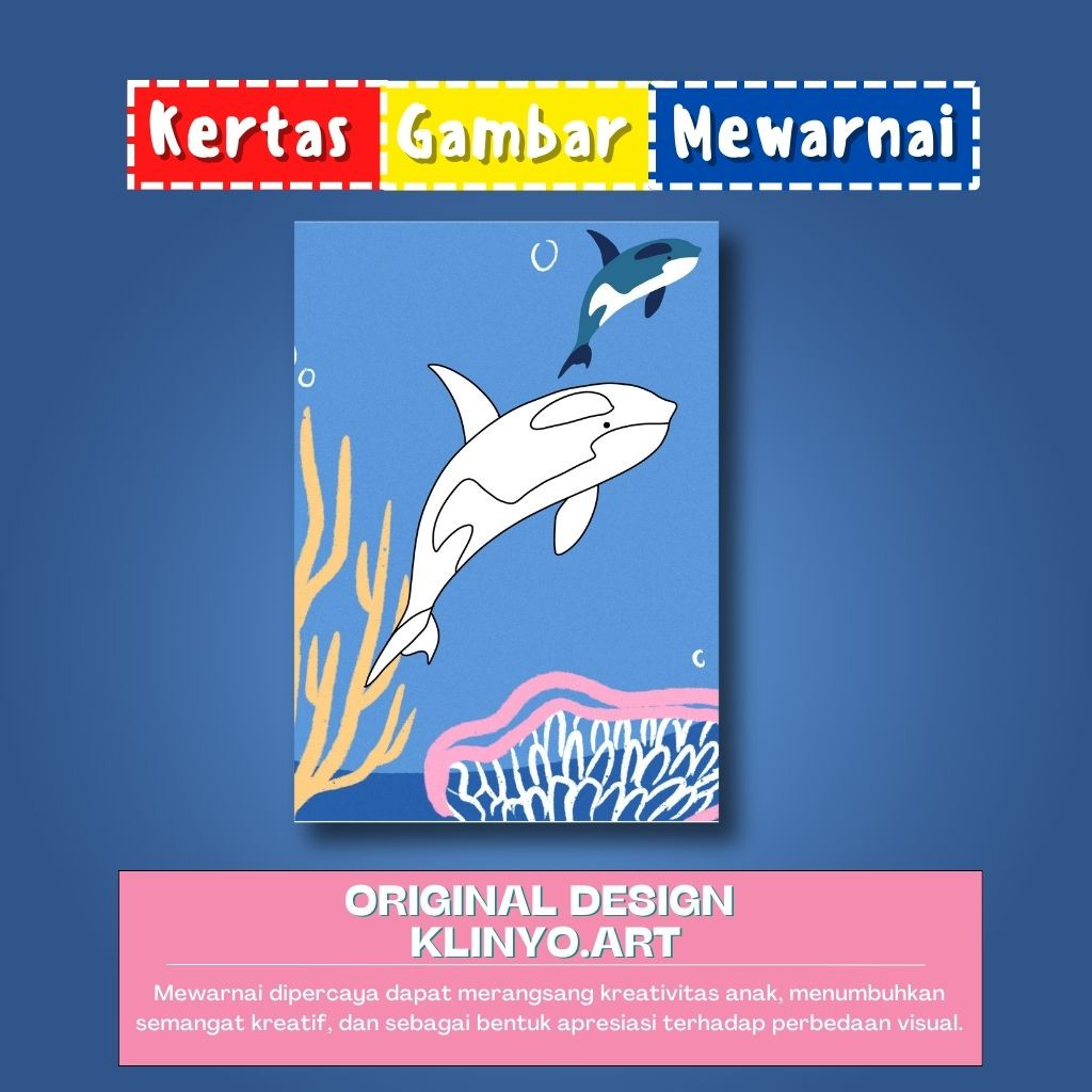 

Kertas Mewarnai Sketsa Gambar Paus - H140243 (Min 10pcs) Original Desain
