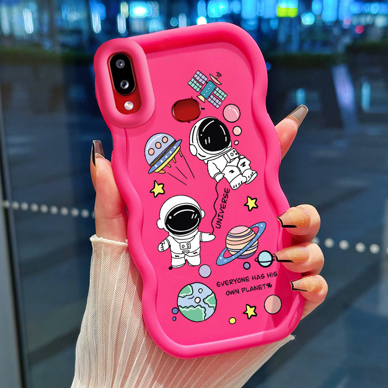 Casing Hp Untuk Samsung A10s M01s Case HP Kesing Casing Planet astronot Softcase Macaron trendi penu