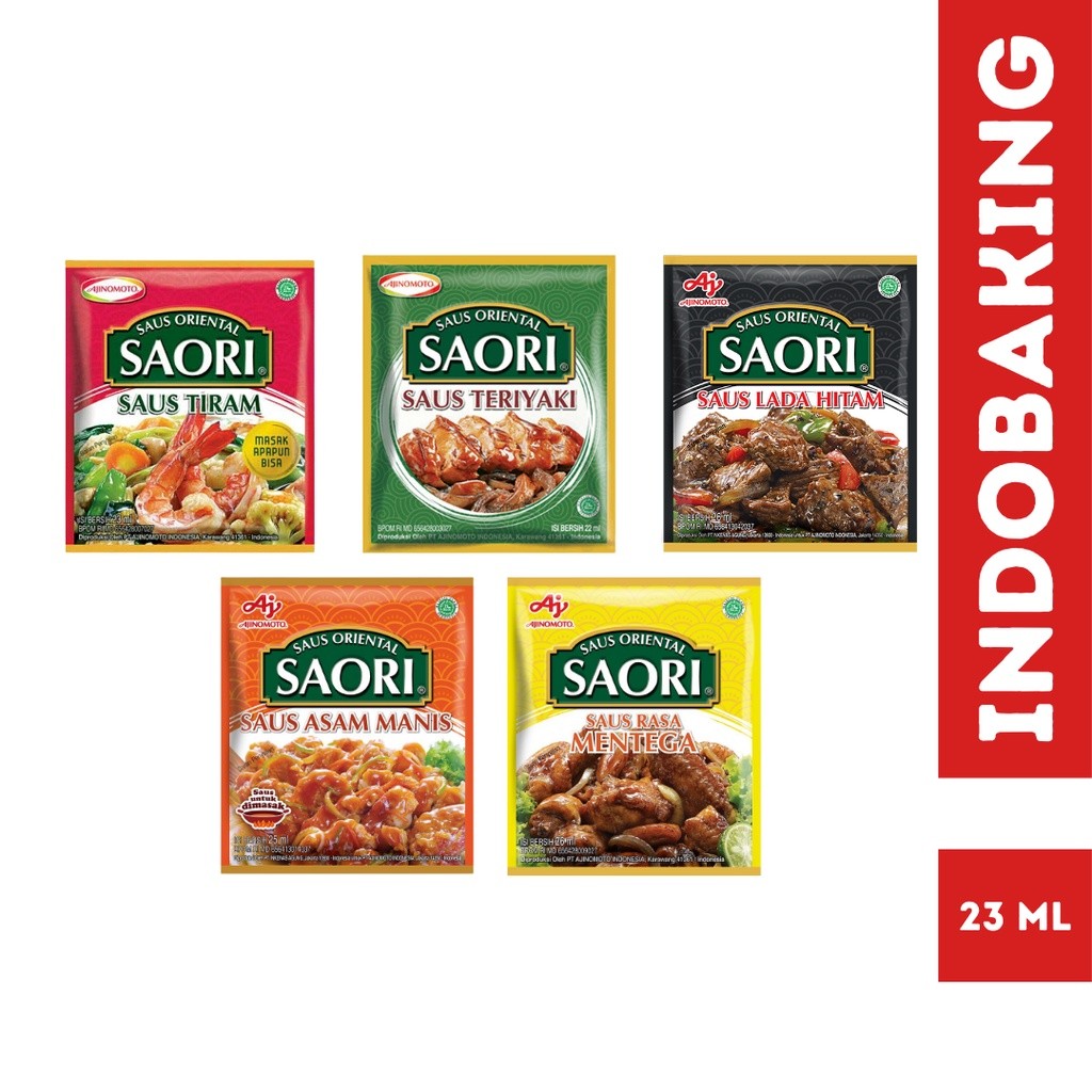 

SAORI Saus Oriental Lada Hitam Tiram Teriyaki Mentega Asam Manis Sachet
