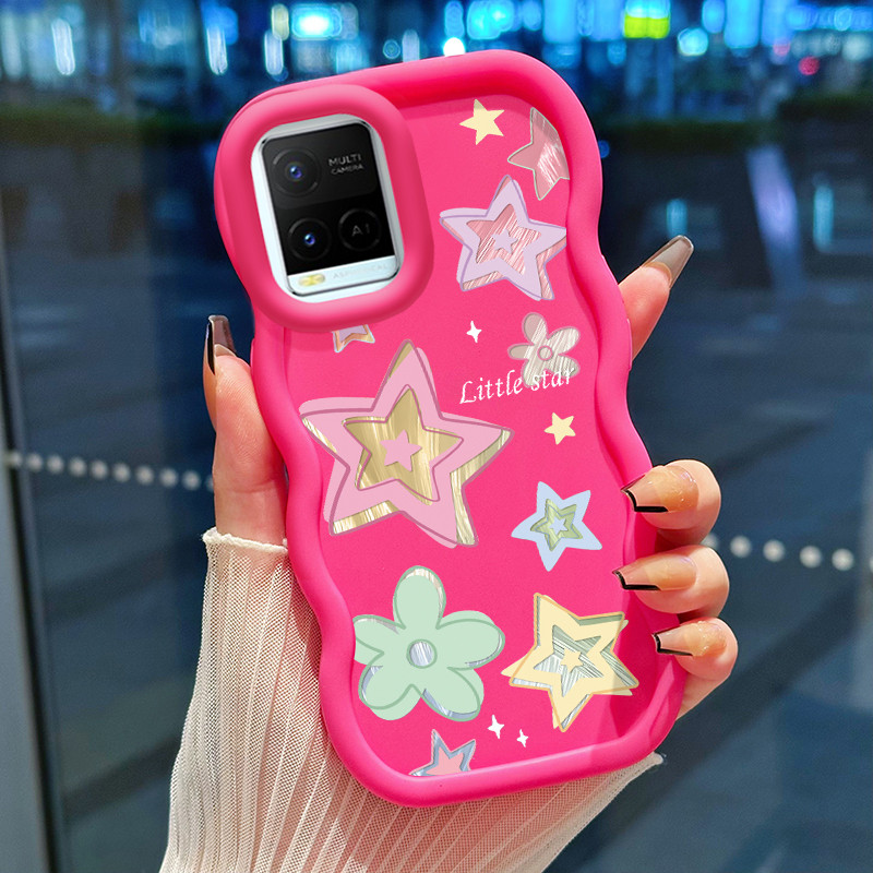 Casing Hp Untuk VIVO Y21 Y21s Y21t Y21e Y21a Y33t Y33s Y21G Case Casing ponsel tombol bunga Softcase