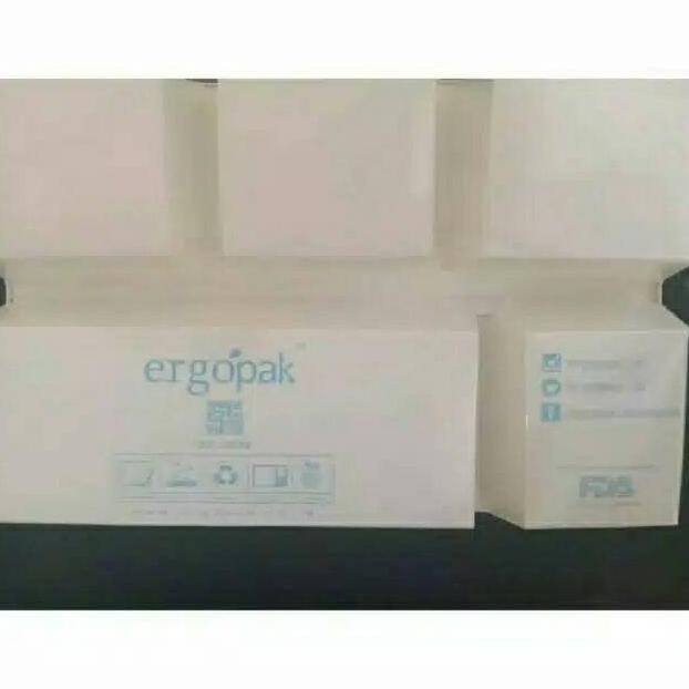 @100 Pcs Paper Lunch Box Sekat 5 Merk Ergopak 1 Pcs (Gojek/Grab)