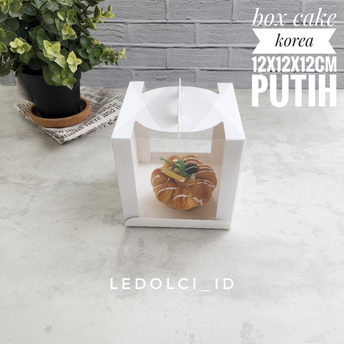 

+++++] (10 PCS) PUTIH 41212 BOX DUS KUE MIKA TEMBUS PANDANG KOREA 12x12x12