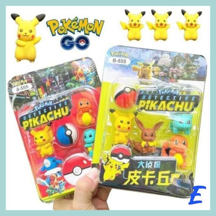 

| RDB | PENGHAPUS PENSIL KARAKTER POKEMON SET 5 ERASER ALAT TULIS PREMIUM