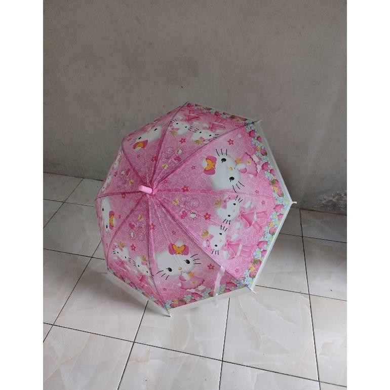 Ox04 Payung karakter hello kitty anak Termurah