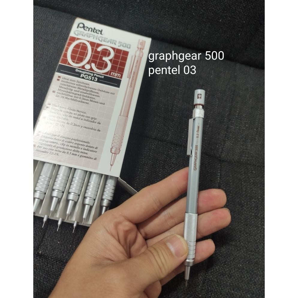 

BYP-27 pensil mekanik pentel graph gear 500 03 (513) atau 05 (515) satuan Terlaris