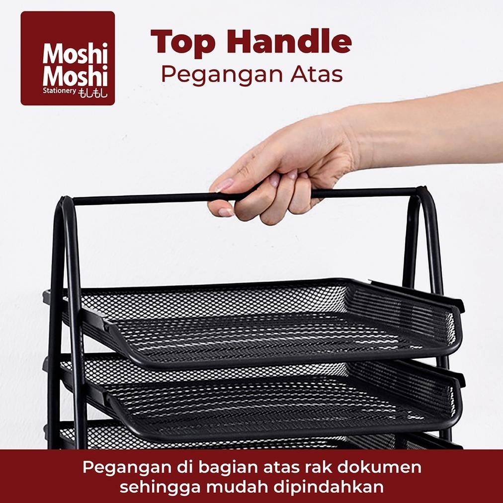 

SPECIAL Document Tray Desk Storage Foldable 3 Tiers Rak Kertas File Dokumen 3 Susun Jaring Besi eH-23