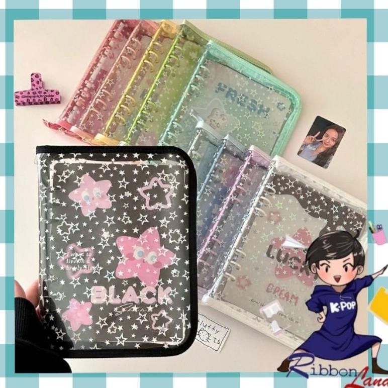 

tru-63 A5 Binder Cover Star Bintang Glitter Photocard Deluxe Resleting Star Bintang Original