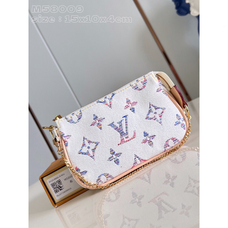 Pre order Lv Louis Vuitton Mini Pochette Accessoires M58009 Kulit Asli Tas Selempang Rantai size15.5