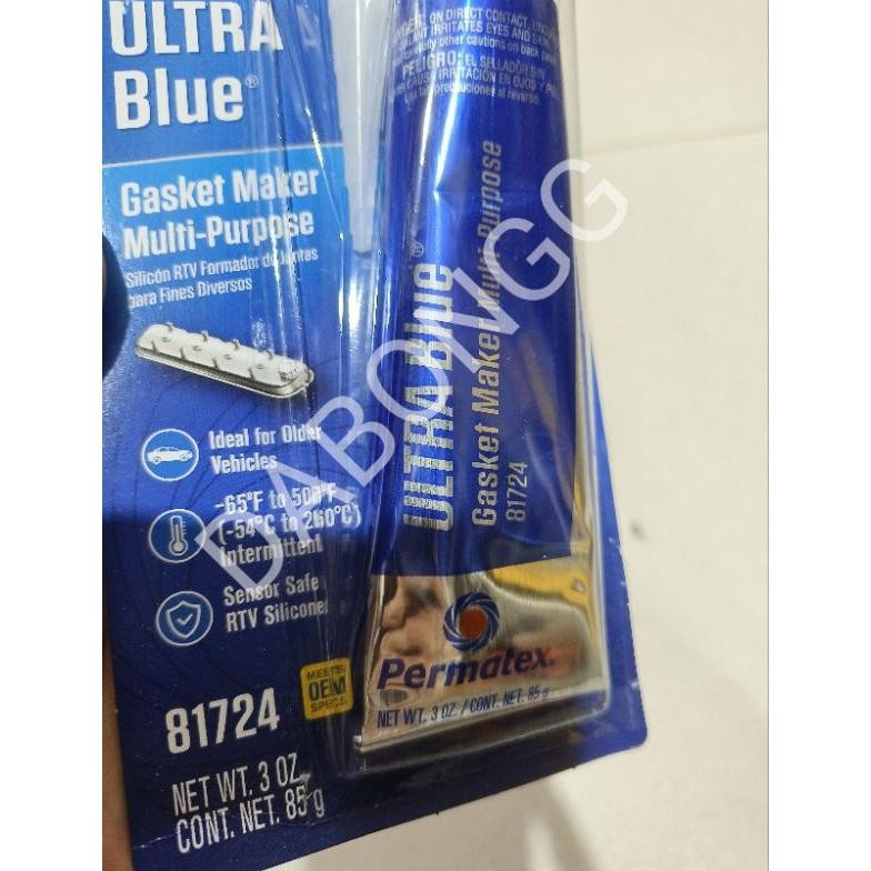 

TERLARIS Permatex Lem Ultra Blue Silicone Gasket Maker 81724/ Lem Ultra Blue Permatex Silicone Gasket Set Maker Sensor Safe 85gram/ Lem Silicon Permatex Blue RTV 85 gram/ Permatex Ultra Blue Gasket Maker Multi-Purpose Rtv 81724 nt-137