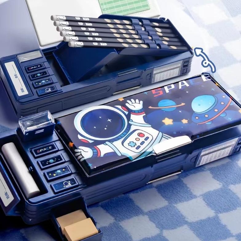 

SPECIAL Tempat Pensil Multifungsi Motif Unicorn / Dinosaurus / Astronot Untuk Anak Tk/Kotak Pensil Pola Kartun Lapisan Ganda Tunggal dengan Rautan Kapasitas rq-56