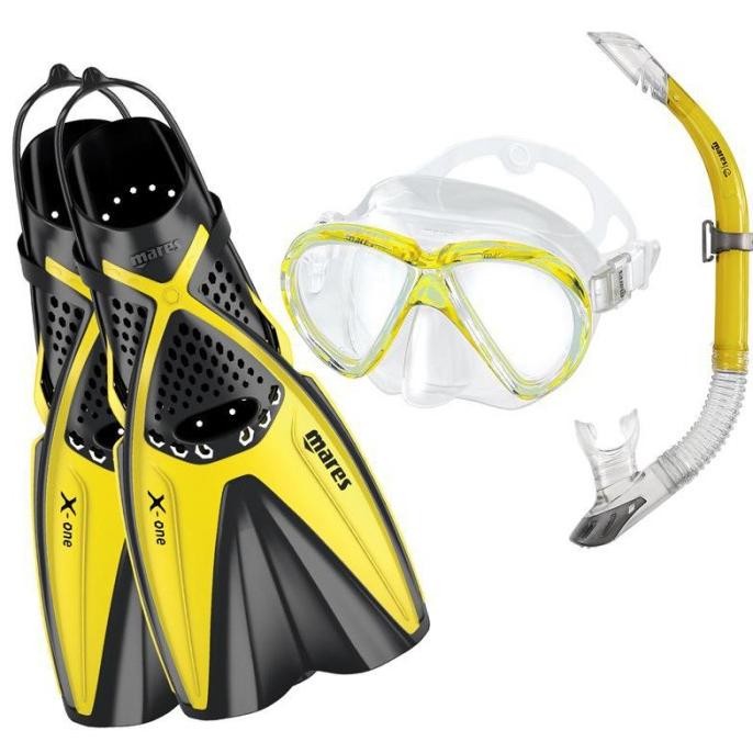 Alat Snorkling/Selam Paket Merk MARES Fin Lentur, Kacamata,Snorkel,TAS BNJ