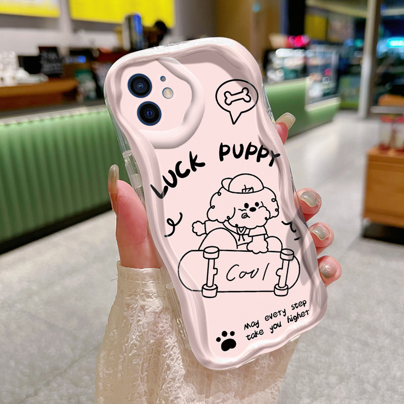 Casing Hp Untuk iPhone 11 Pro Max 12 Pro Max Case HP anak anjing bermain casing ponsel Softcase skat