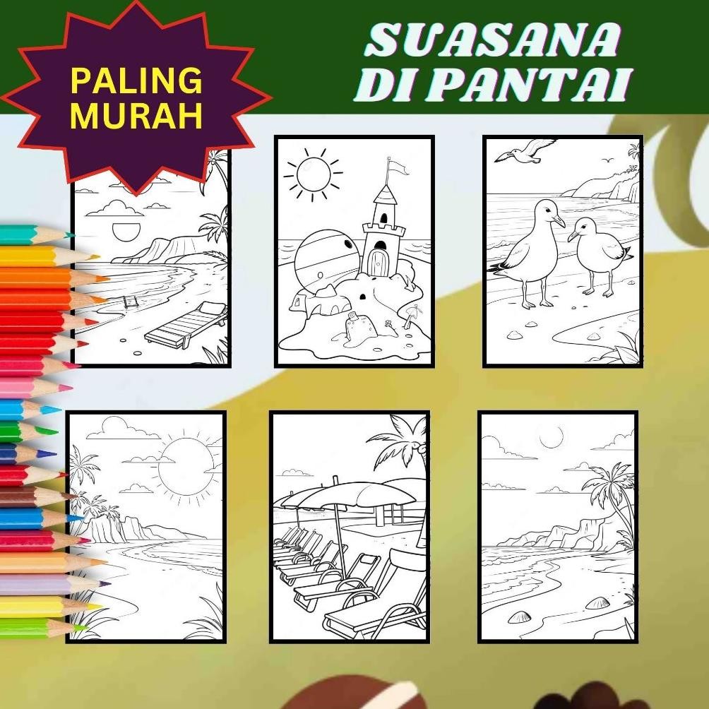 

Free Ongkir Kertas Mewarnai Ukuran A5 / Di Pantai / Gambar Mewarnai / Coloring Book / Untuk Sd Tk Paud Aman Terbaik