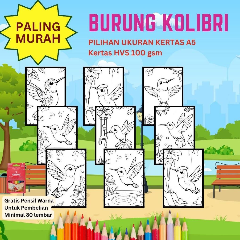 

Racun Shopee Kertas Mewarnai Ukuran A5 / Tema Kolibri Bird / Buku Gambar Mewarnai / Coloring Book / Untuk Sd Tk Paud Aman Terbaik