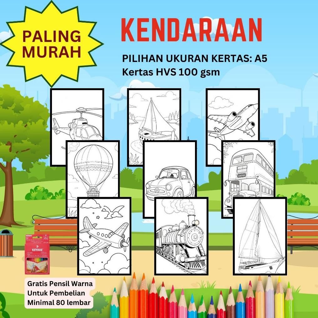 

Bahan Terbaik Kertas Mewarnai Ukuran A5 / Kendaraan / Buku Gambar Mewarnai / Coloring Book / Untuk Sd Tk Paud Harga Terjangkau