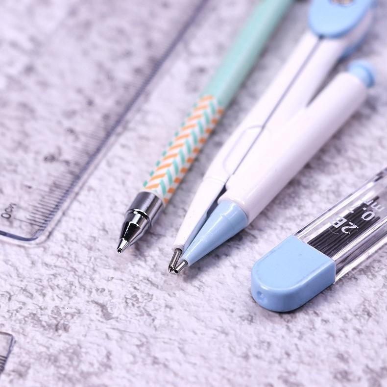 

jy-56 KENSHO Jangka Set Math Compass Premium / Compas Alat Tulis / Pastel/ Busur Derajat / Penggaris/ Pensil Mekanik Cetek Terlaris