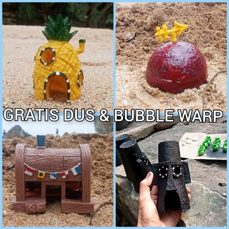 MURAH HIASAN AQUARIUM SPONGEBOB / HIASAN AQUARIUM RUMAH SPONGEBOB / HIASAN AQUARIUM / SPONGEBOB /