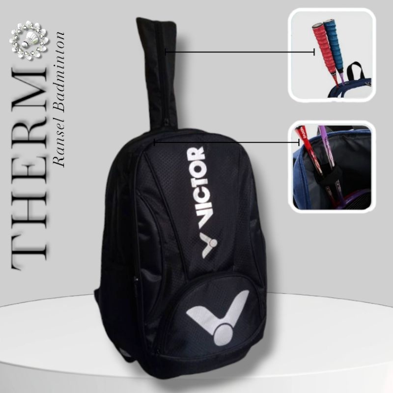 TERLARIS / Tas badminton / Tas raket ransel / Tas raket gendong / Tas raket VCTOR badminton thermo