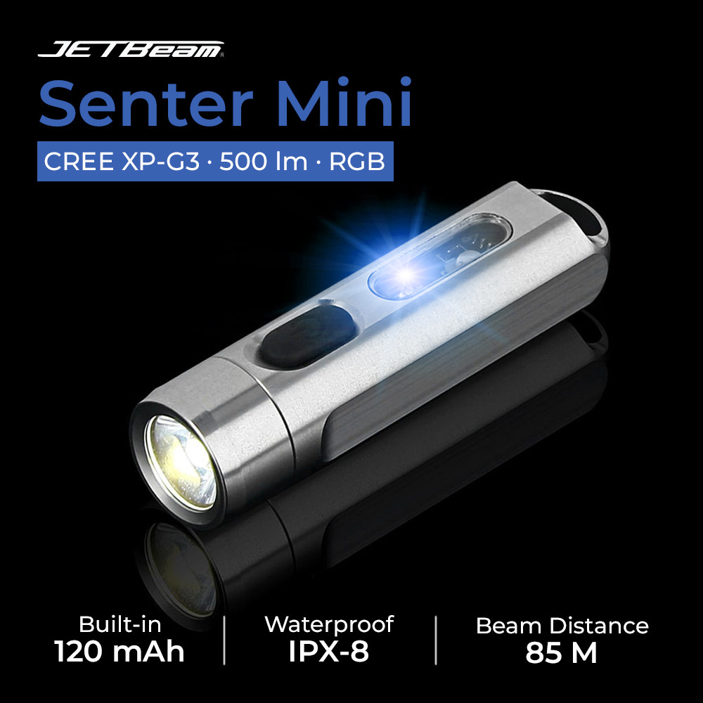 JETBeam Niteye Mini One Senter LED CREE XP-G3 with RGB UV Light - Mini One