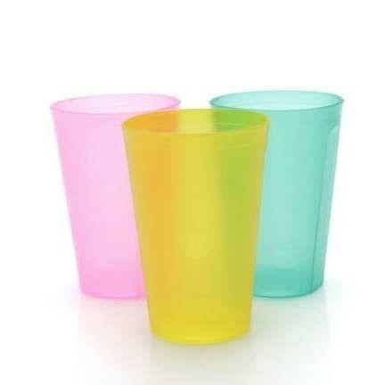 *****] Gelas Plastik Warna Warni Murah Tebal Minum Air Teh Kopi Panas Es Jus