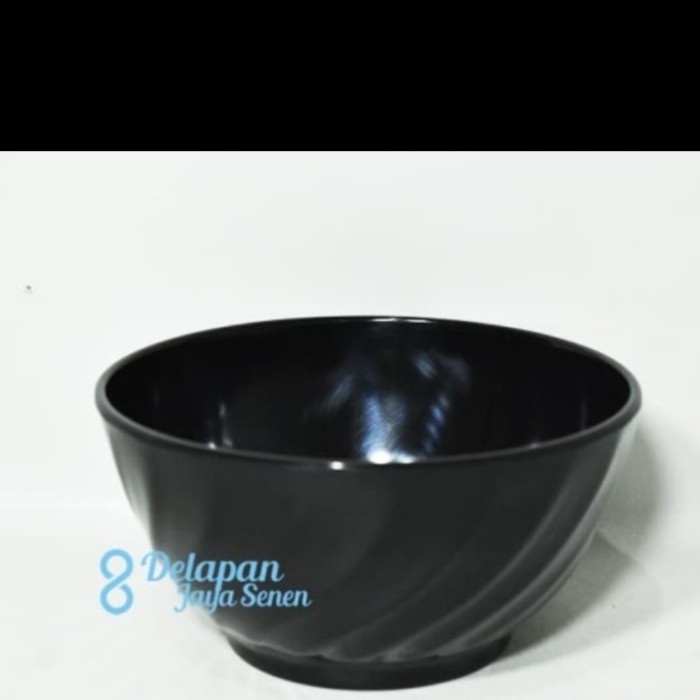 Ready oke] Mangkok Hitam Jumbo Besar Saji Mie Ramen Bakmi Soto Bakso Sayur Sup 7"