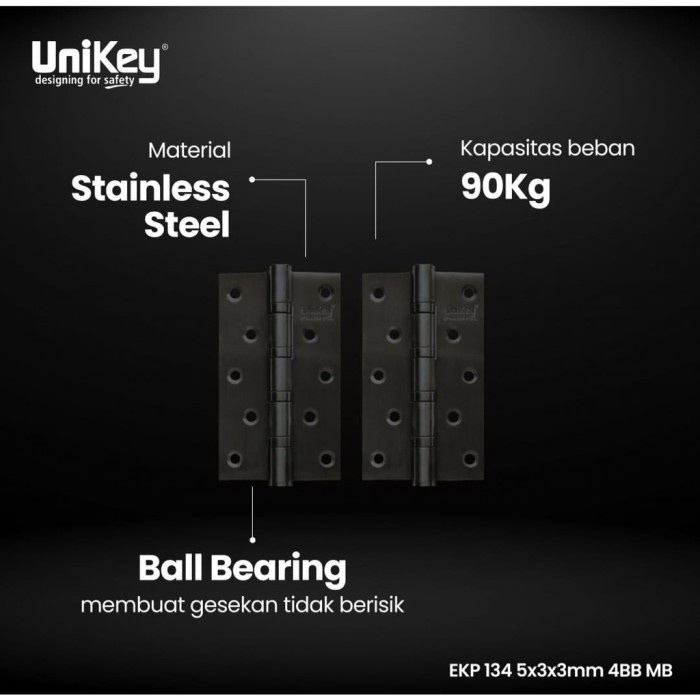 UNIKEY STAINLESS STEEL HINGE EKP 134 5X3X3MM 4BB MB ENGSEL