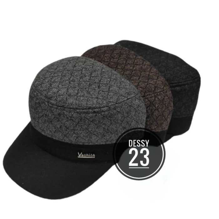 Auliya Topi Pria/Topi Komando Bahan Wol Import
