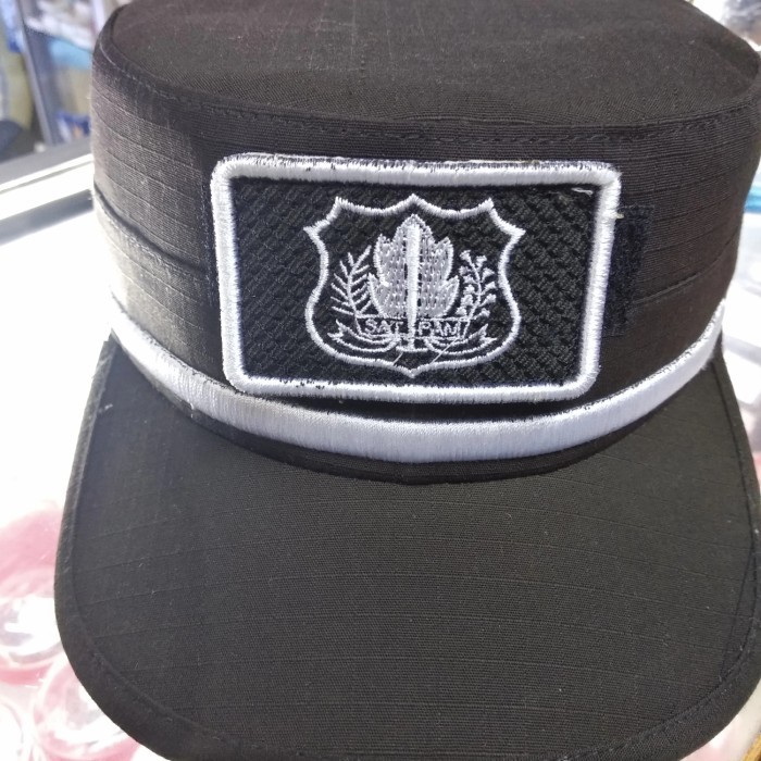 Auliya Topi Komando Satpam Lis Velcro Coklat