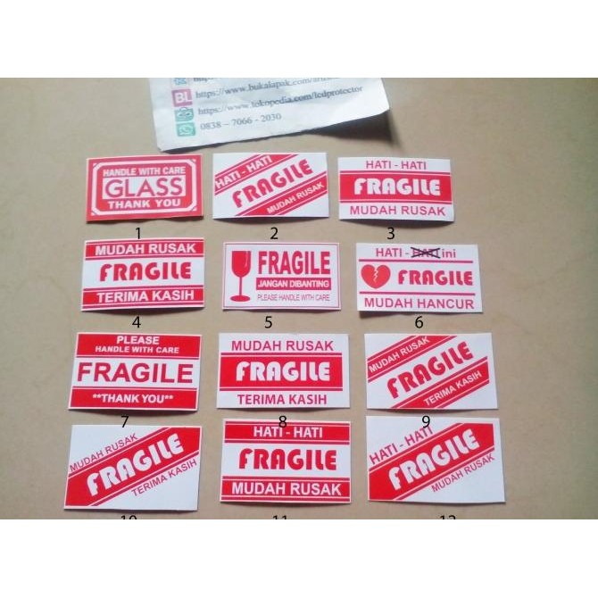 

stiker sticker fragile pecah belah 6,8 X 4 CM 140BZ4 perkakas