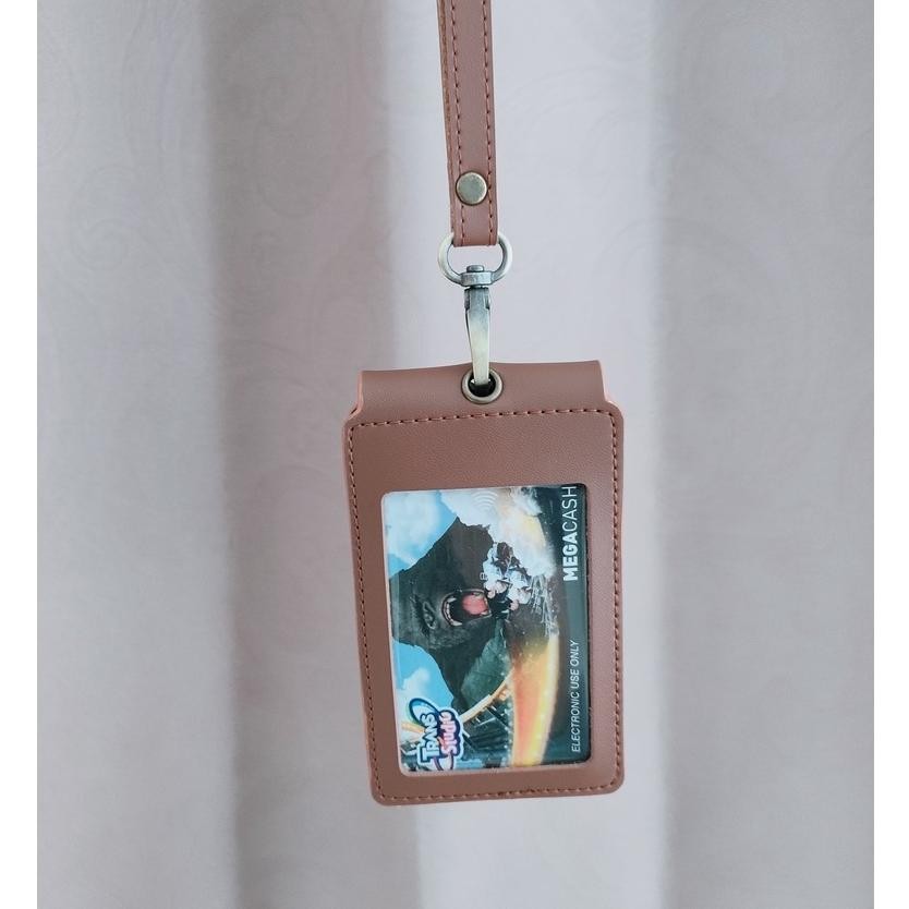 

gd-90 Id Card name tag kulit Holder Double Flip Magnet Terbaru kekinian Hemat