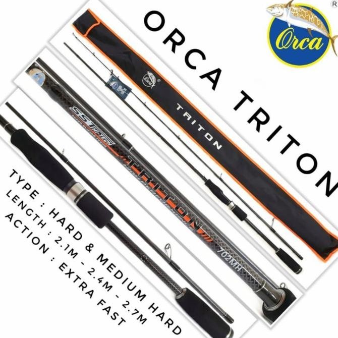 lagi promoo... joran pancing spinning orca triton 300 1002 mh h carbon kuat ringan