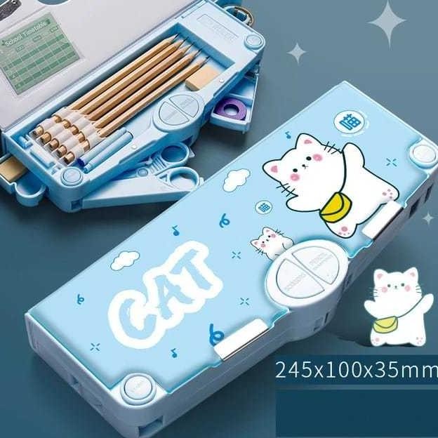 

BISACOD Kotak Pensil Anak Serbaguna Mekanik Anak Sekolah Mekanik Multifungsi Serbaguna Fullset Penggaris Gunting Original ss-64