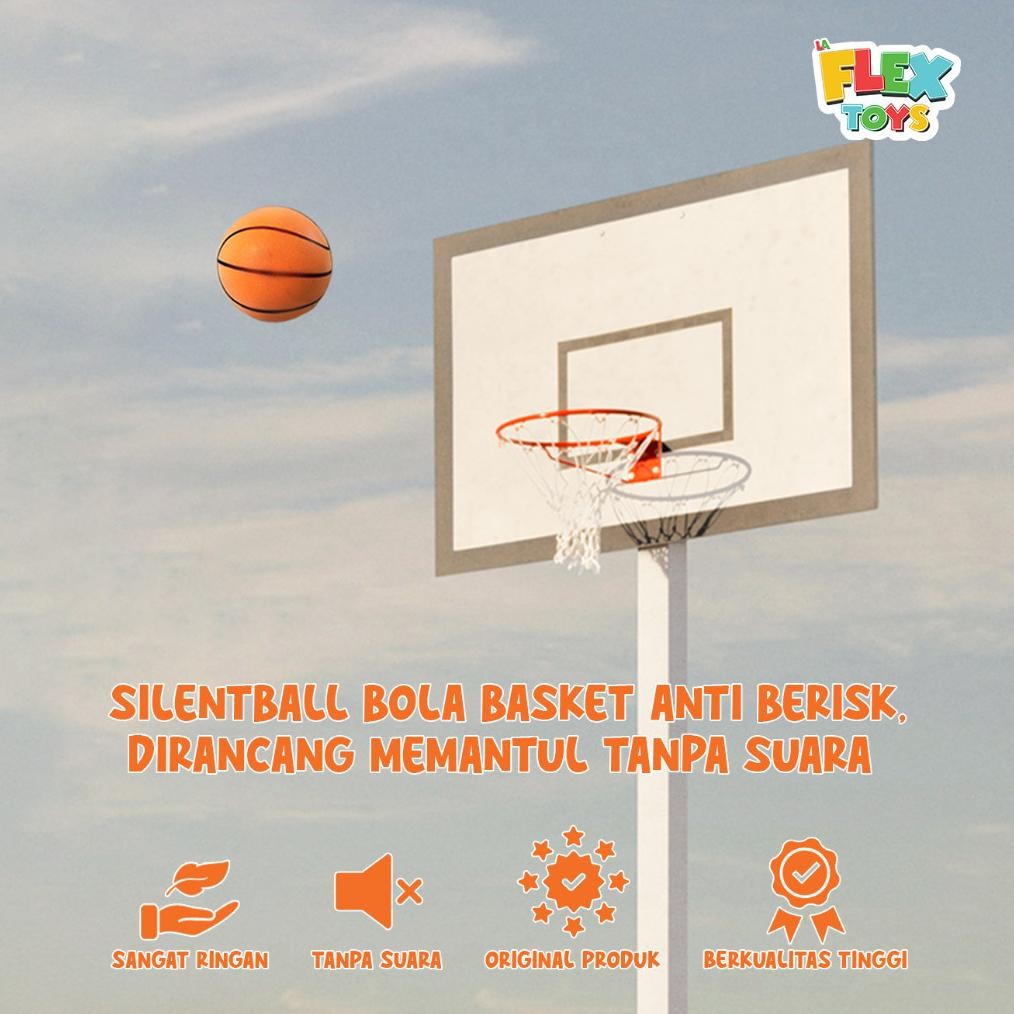 TERLARIS Mainan Bola Basket Anak Size 5 - Sillent Ball Bola Basket Kedap Suara - Bola Basket Outdoor