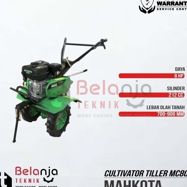 Mahkota Cultivator Tiller Mc 80 G Mesin Bajak Tanah Kering Unit Only
