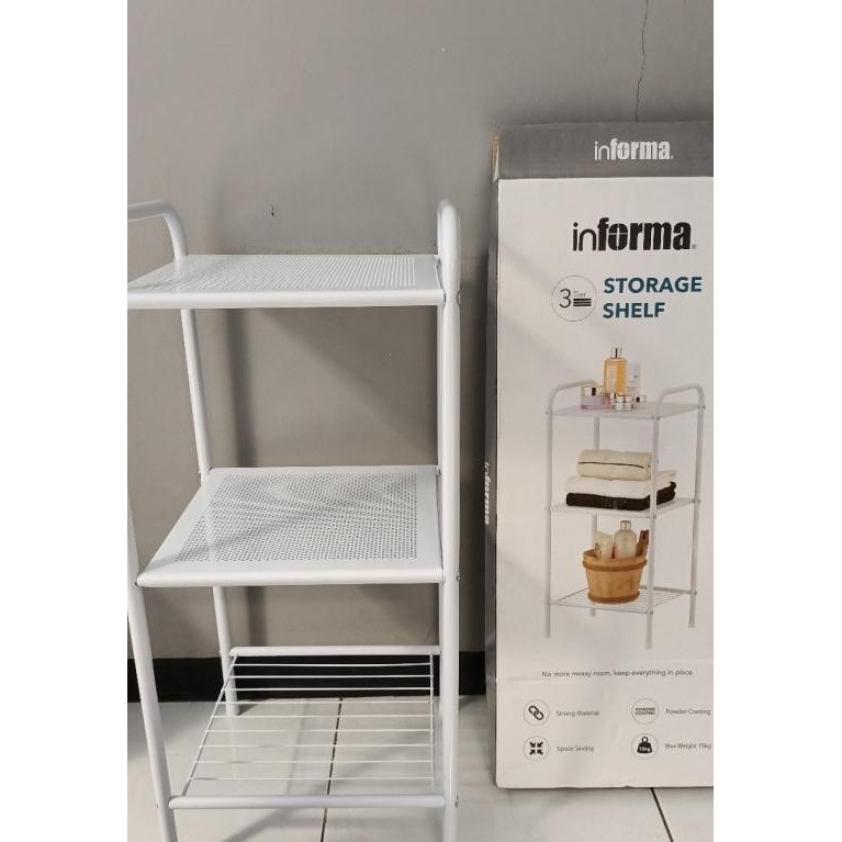 Informa Rak 3 Susun Putih/Rak Buku/Rak Dapur/Rak Galon/Rak Magic Com