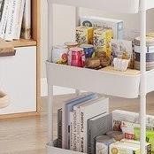 Troli Salon Rak Troli 3Susun Besi+Plastik Rak Dorong Multifungsi Dapur