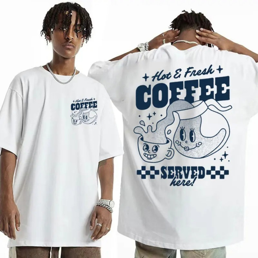 Streetwear Kopi Segar Panas Meme Lucu Kaus Lucu Pria Kartun Y2K T