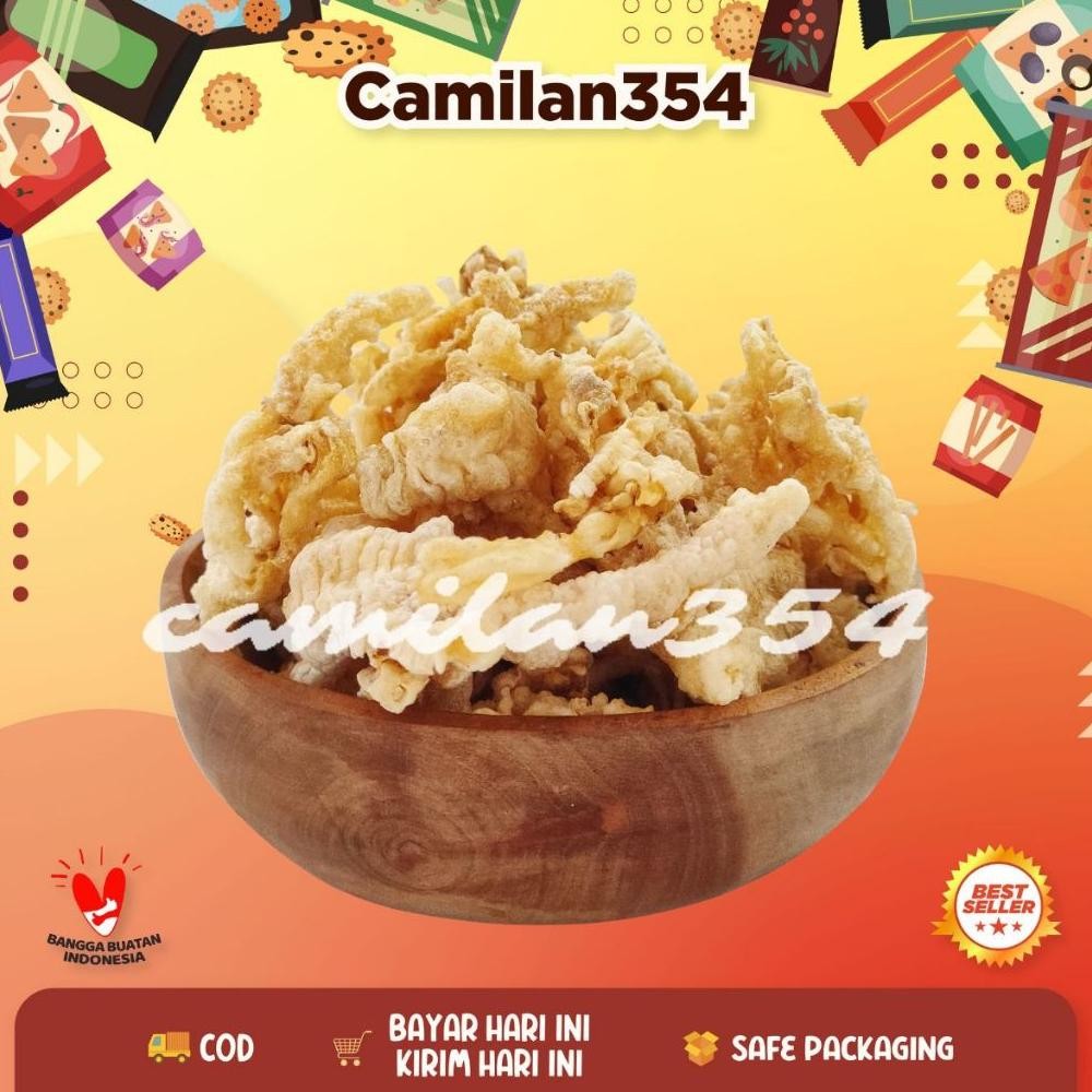 

Ori [250Gram] Keripik Ceker Ayam Gurih Krispi - 250Gram / Kripik Cakar Kaki Ayam Renyah 1/4Kg Grosir