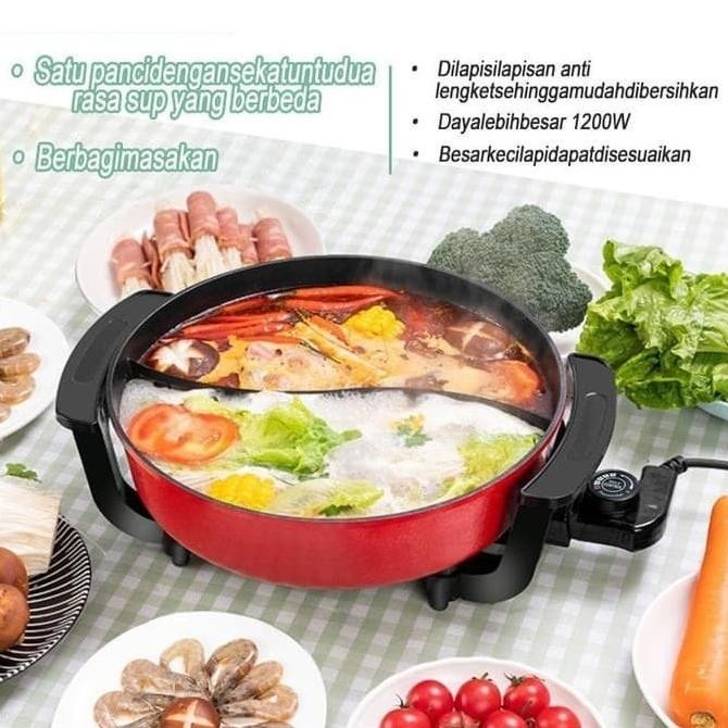 Hot Pot Dual Panci Suki Listrik Panci Sekat Elektrik Shabu Portable Bolabulatstore